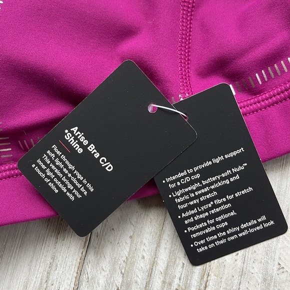 Lululemon Arise Bra C/D size 10 Fuschia Silver NEW Special Edition - Picture 5 of 8